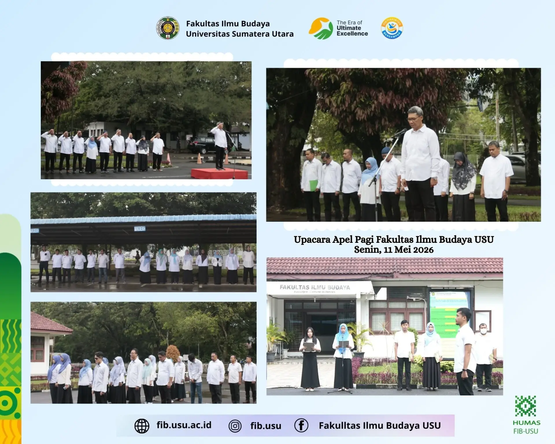 FIB USU Laksanakan Apel Pagi Perdana Pascapelantikan Pimpinan Baru